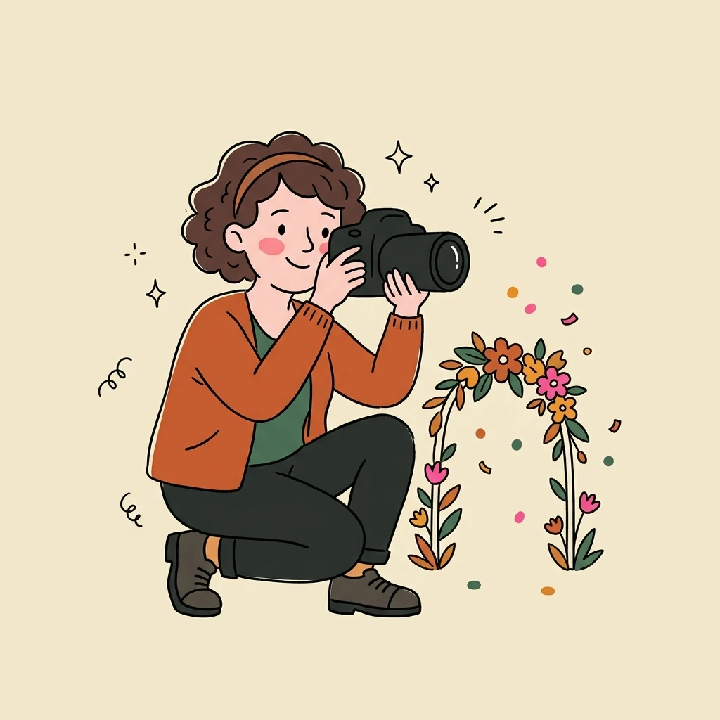 Illustration of a freelance wedding photographers who books with Hardbook